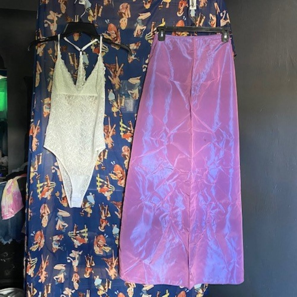 Long full-length gown skirt.